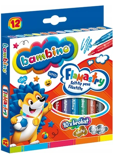 Flamastry brokatowe BAMBINO 12 kol