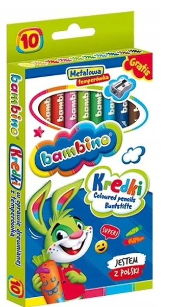 Kredki Bambino Jumbo 10kol + temperówka