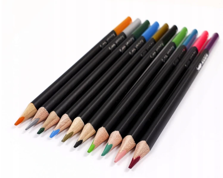 Kredki trójkątne w metalowym opakowaniu 24 kolory KIDEA