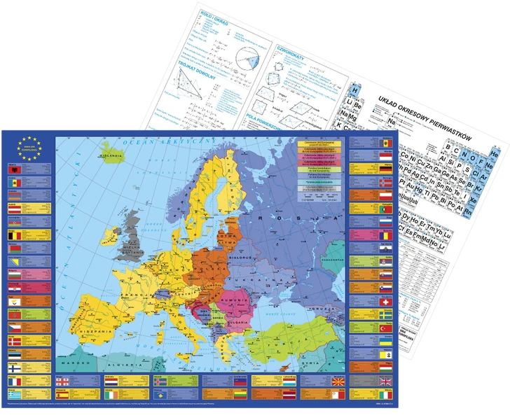 Podkład na biurko edukacyjny oklejany 35X50 Unia Europejska