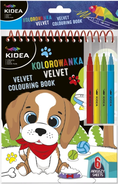 Kolorowanka Velvet B Kidea Pies KIDEA