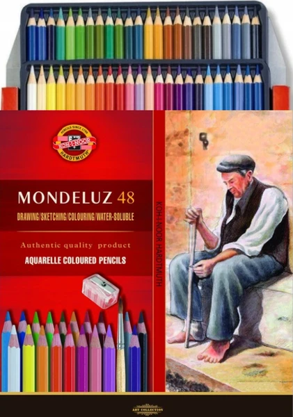 Kredki Koh-I-Noor Mondeluz 48 kolory +pędzel+temperówka