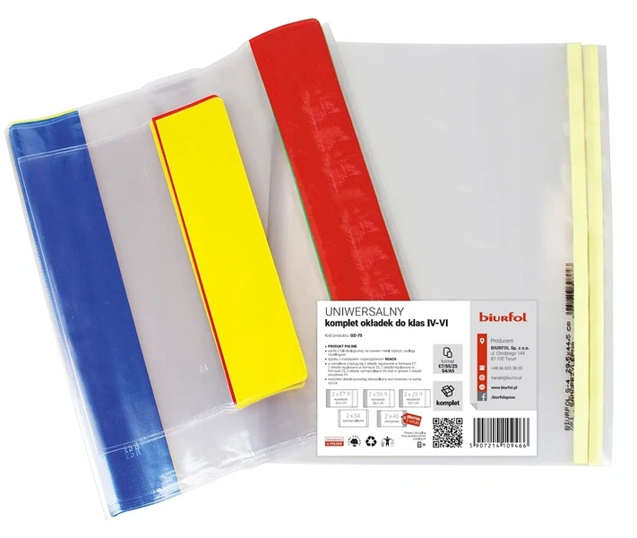 Okładki okłada bezbarwna na książki zeszyty komplet do klasy IV-VI + gratis
