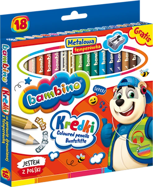 Kredki Bambino Jumbo ołówkowe 18kol