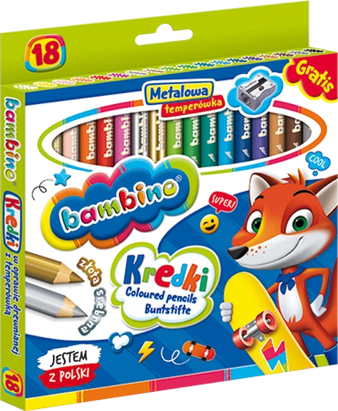 Kredki Bambino Jumbo ołówkowe 18kol