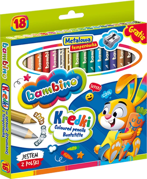 Kredki Bambino Jumbo ołówkowe 18kol