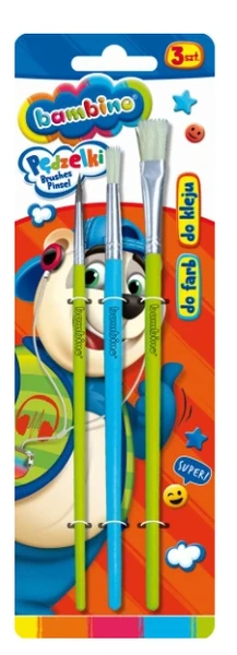 Pędzele do farb i kleju BAMBINO a'3szt
