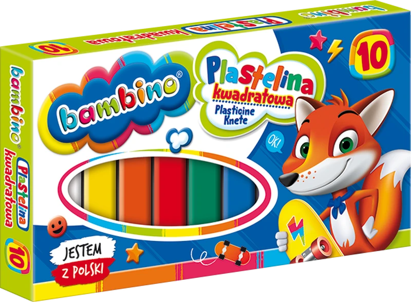 Plastelina Bambino kwadratowa 10 kolorów