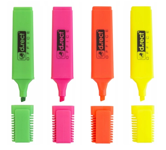 Zakreślacze D.rect 1127 4 kolory