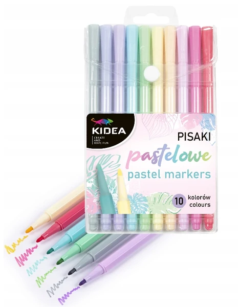 Cienkopisy pastelowe 10 kolorów Kidea