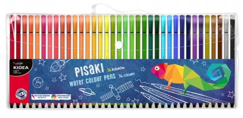 Flamastry pisaki w etui 36 kolorów Kidea