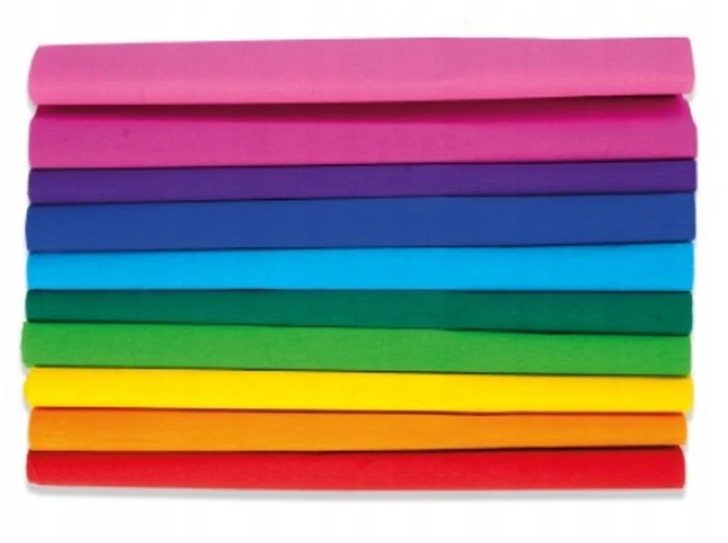 Bibuła HAPPY 50x200 10 MIX kol marszczona krepina Mix tęczowy