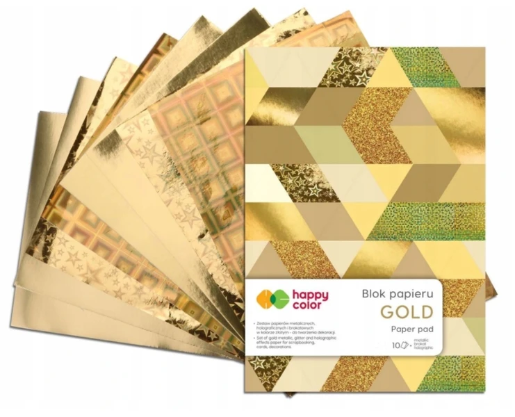 Blok papieru z efektami Gold A5/10k Happy Color