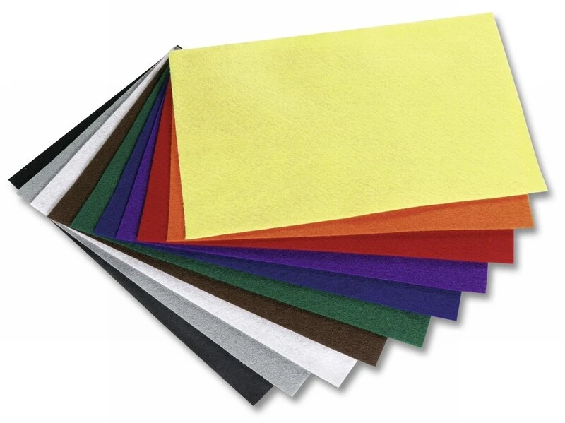 Filc dekoracyjny Mix kolorów 10szt A4 Folia 1,5mm