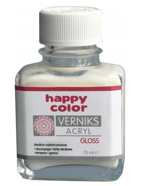 Werniks akrylowy 75ml przeźroczysty gloss HAPPY COLOR