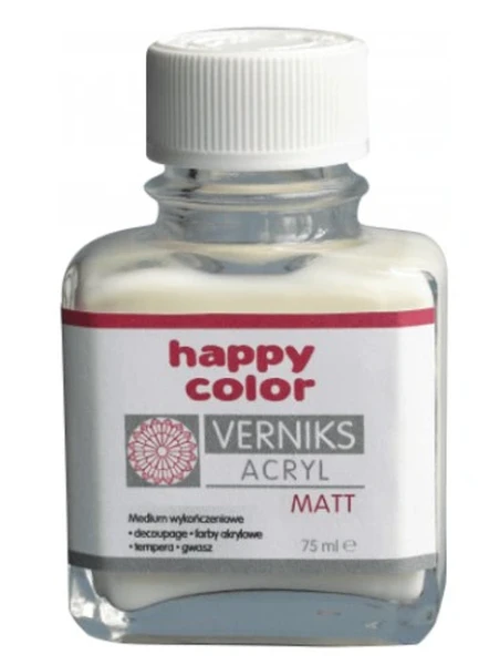 Werniks akrylowy medium 75ml MAT HAPPY COLOR