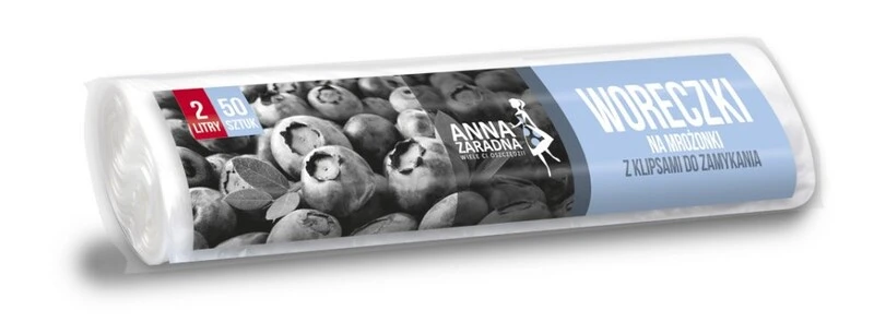 Woreczki na mrożonki 2L 50 szt z klipsami Anna Zaradna