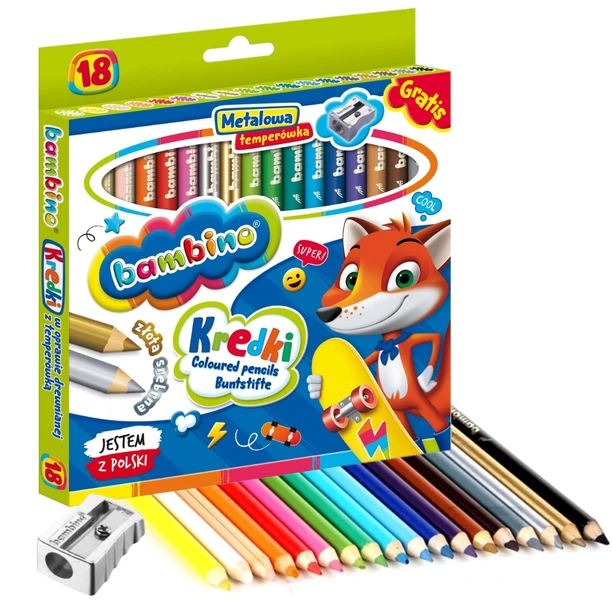 Kredki Bambino Jumbo ołówkowe 18kol