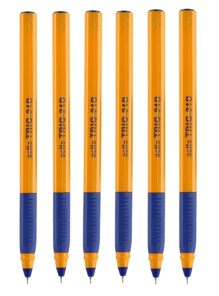 Długopis TRIG 21 0,7 niebieski obudowa żółta 6szt.