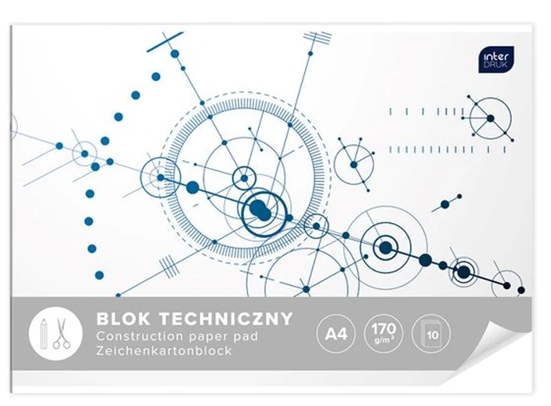 Blok techniczny A4 170g/m2 10 akr. biały