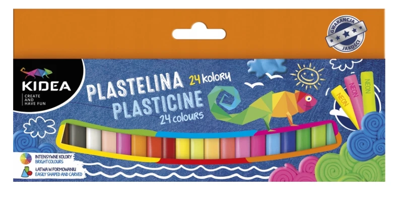 Plastelina szkolna Kidea MIX 24 kolory
