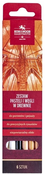 Zestaw pasteli i węgli Gioconda 6 sztuk KIN