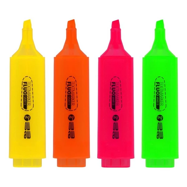 Zakreślacz MEMOBE neonowy 4 kolory etui