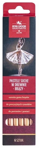 Zestaw pastele suche w drewnie 8820 Brązy 6szt KIN