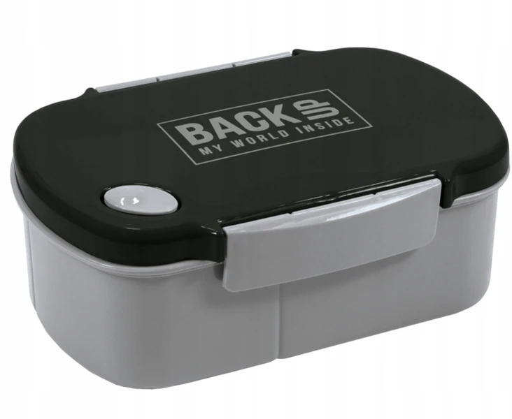 Zestaw śniadaniowy Bidon Śniadaniówka BackUp 5 Szaro/Czarny