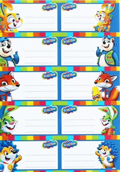 Naklejki na zeszyty Bambino 3 blistry