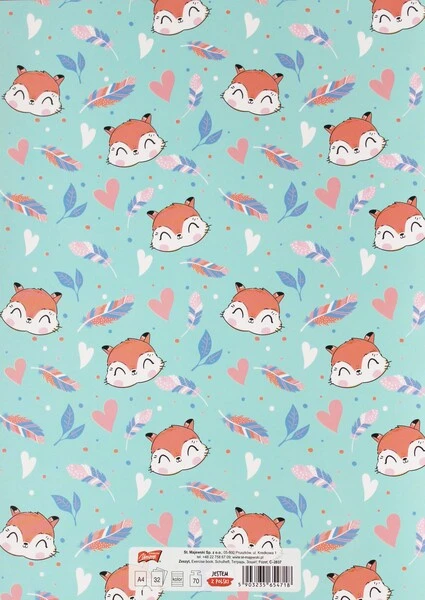 Zeszyt A4 32k linia dwukolorowa laminowany Bambino Girls