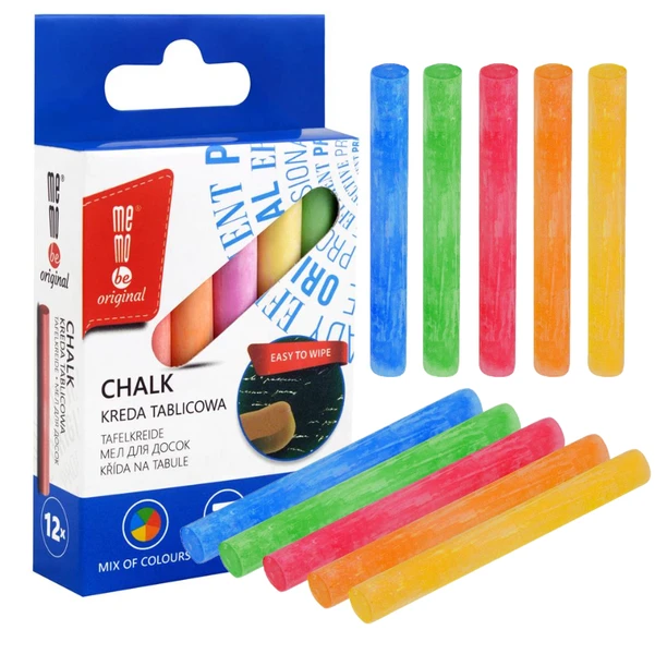 Kreda tablicowa MEMOBE kolorowa 12 szt.
