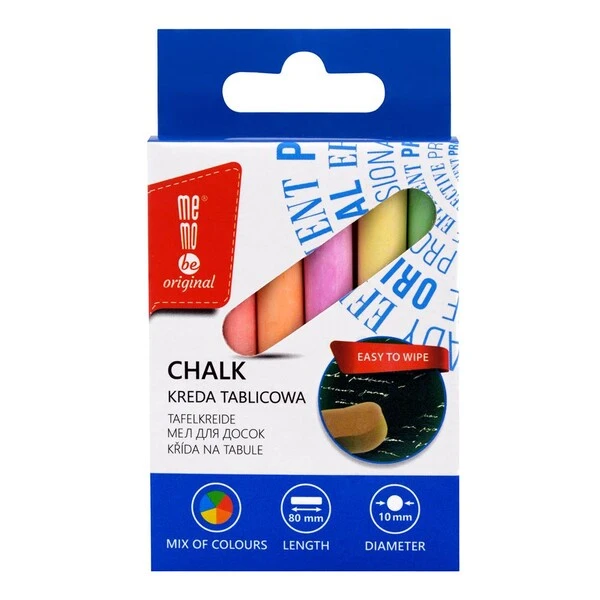 Kreda tablicowa MEMOBE kolorowa 12 szt.
