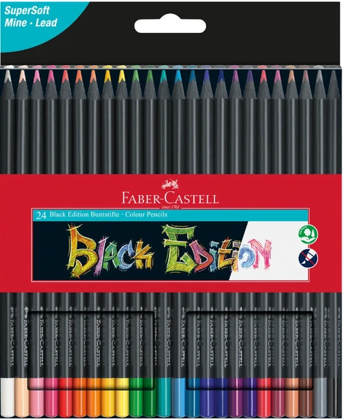 Kredki trójkątne Black Edition 24 kolorów Faber-Castell