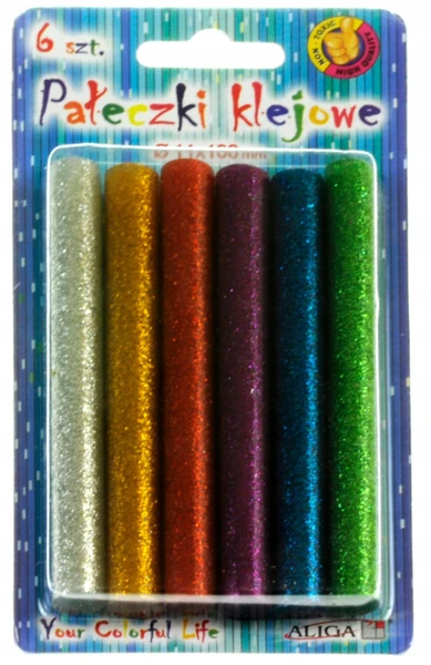 Wkłady klejowe 11mmx 6szt Brokatowe