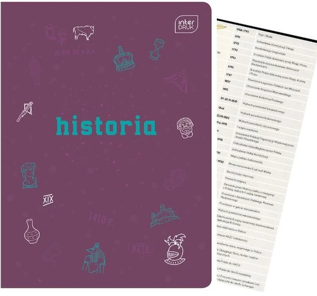 Zeszyt tematyczny A5 60k Hybrid w kratkę Historia