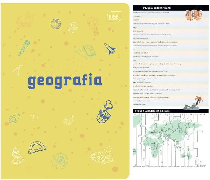 Zeszyt tematyczny A5 60k Hybrid w kratkę Geografia