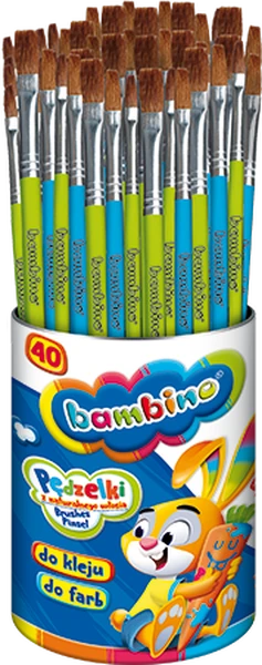 Pędzel do farb i kleju BAMBINO 40szt