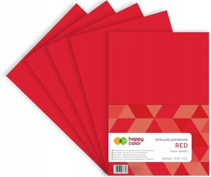 Arkusze piankowe A4 5 arkuszy Czerwonych