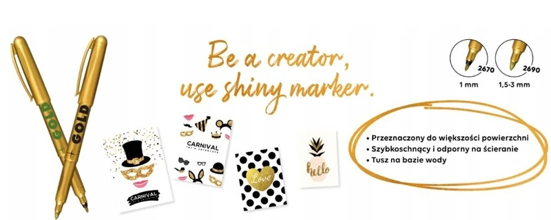 Marker permanentny złoty 1mm 2970 Centropen