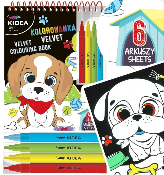 Kolorowanka Velvet B Kidea Pies KIDEA