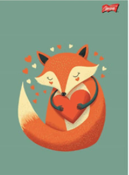 Zeszyt A5 32k linia dwukolorowa Heart z lakierem Unipap