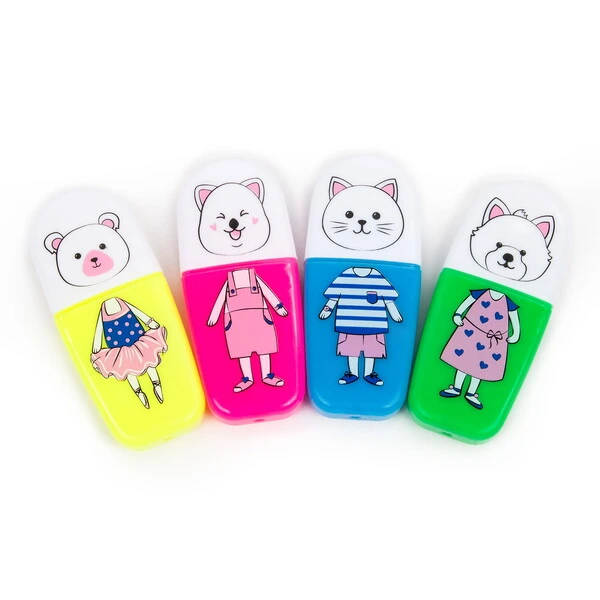 Zakreślacze Zwierzaki New look 4 kol Kidea