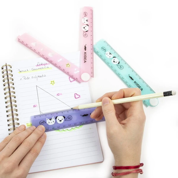 Linijka składana z szablonami Kidea 30cm