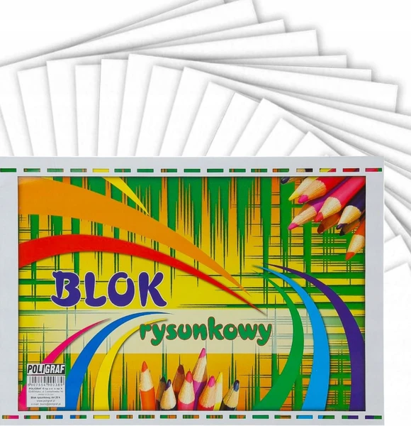 Blok rysunkowy A4 biały 20k 900389