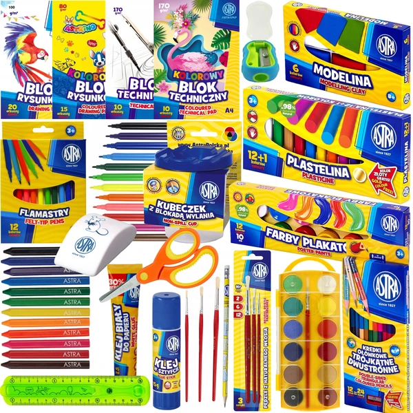 Wyprawka szkolna Duży zestaw XXL Astra Klasa 1-3