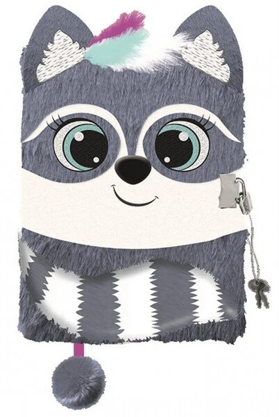Pamiętnik z kłódką 3D Włochacz A5 96k Racoon