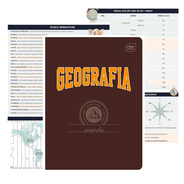 Zeszyt tematyczny A5 60k Hybrid w kratkę Geografia