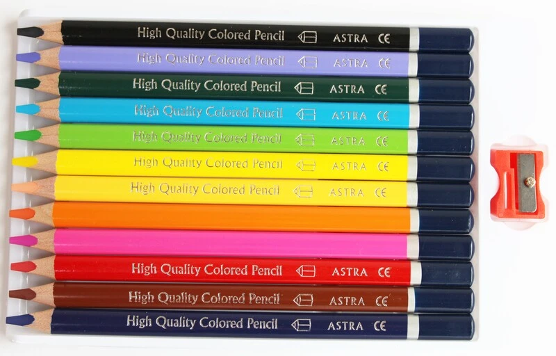Kredki Astra Jumbo ołówkowe 12 kol + temperówka