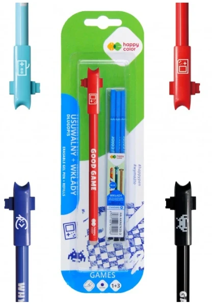 Długopis wymazywalny 0,5 mm Games + 3 wkłady niebieski